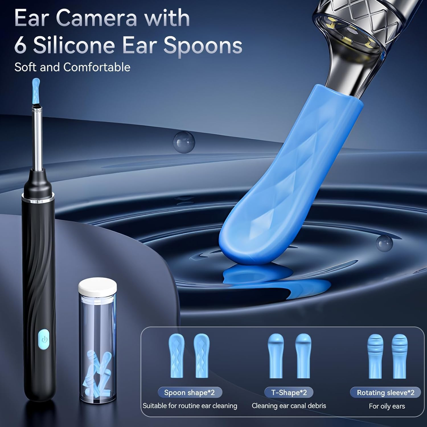 Ear Wax Removal Kit, Ear Camera 1920P HD Ear Wax Removal Tool, Ear Cleaner Otoscope with 6 LED Lights, 3Mm Visual Ear Scope for Iphone Ipad Android Smart Phone Gift Package image number 6