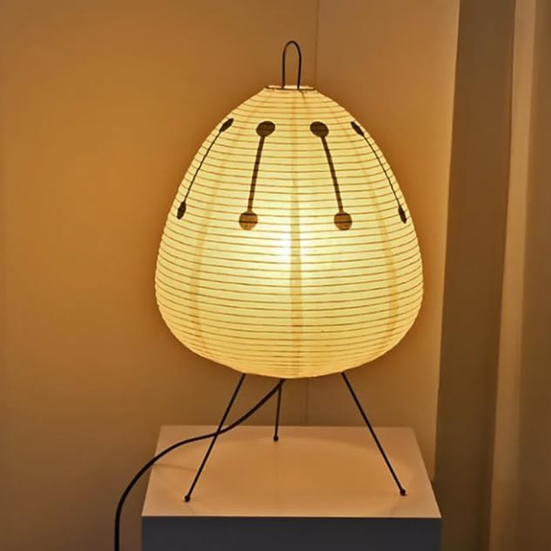 Retro Japanese Lantern Design Printed Rice Paper Lamp for Bedroom & Desktop Decoration