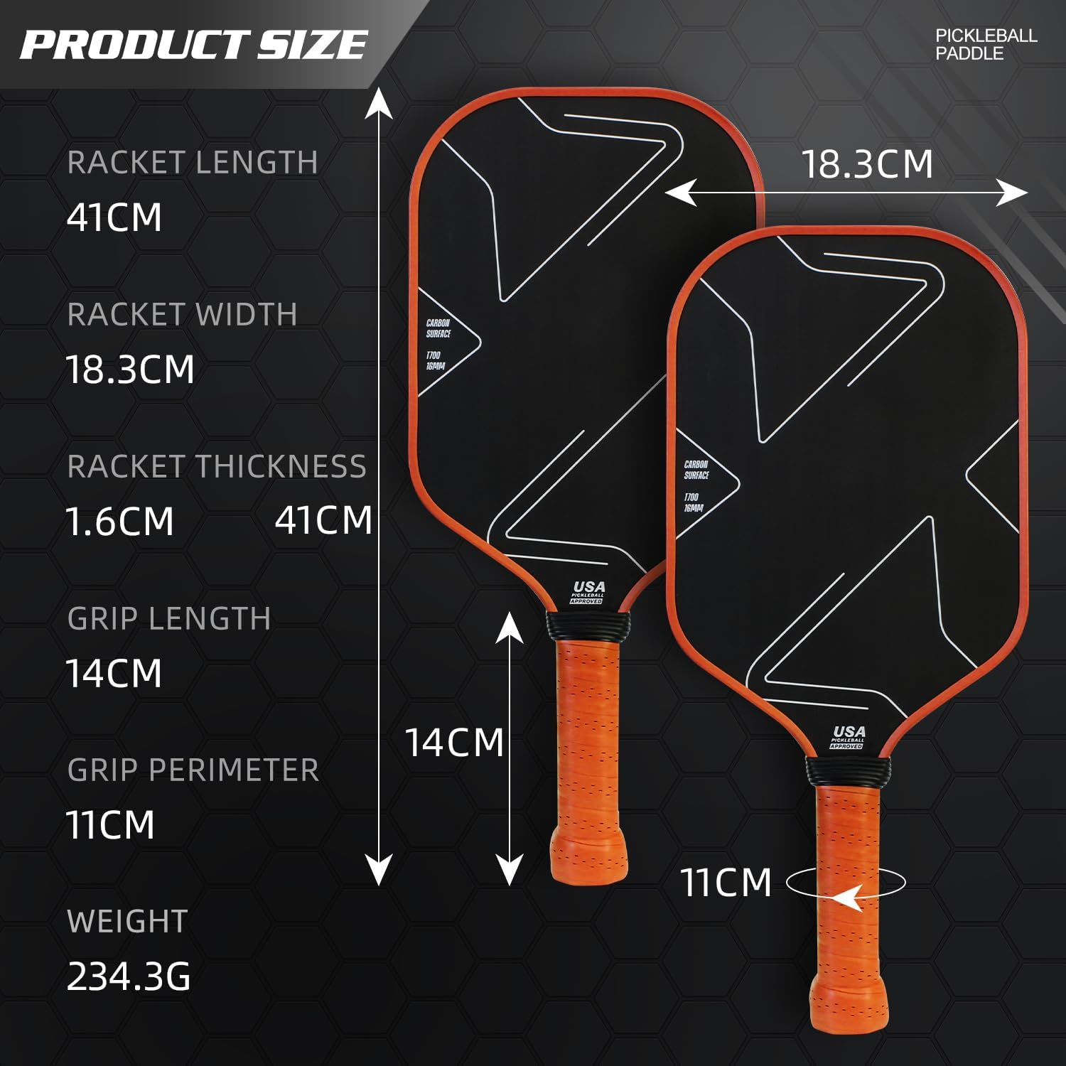 KOFULL Pickleball Paddle USAPA Approved Pickle Ball Paddle Carbon Fiber Pickleball Set with Paddle Cover, Lightweight Graphite Pickleball Paddles image number 4