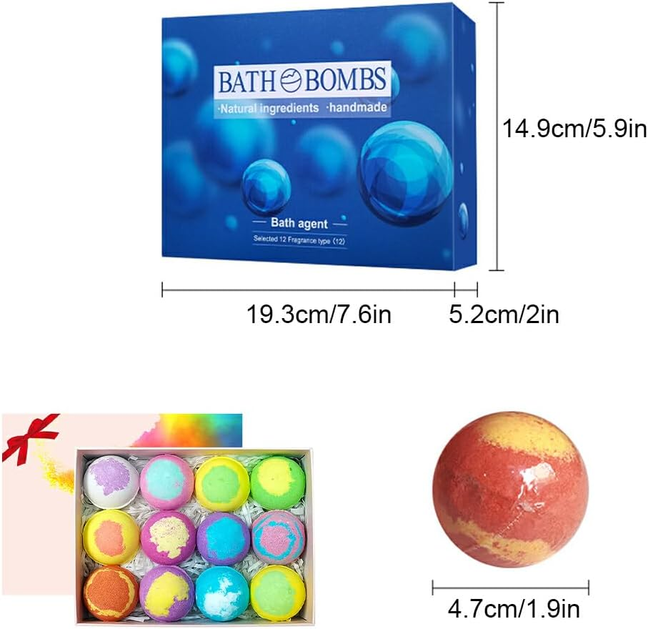 12Pcs/Set Luxurious Bath Set for Women Aromatherapy Spa Essentials Bath Bombss for Women Gifts Bath Bombssfor Kids, Blue image number 5