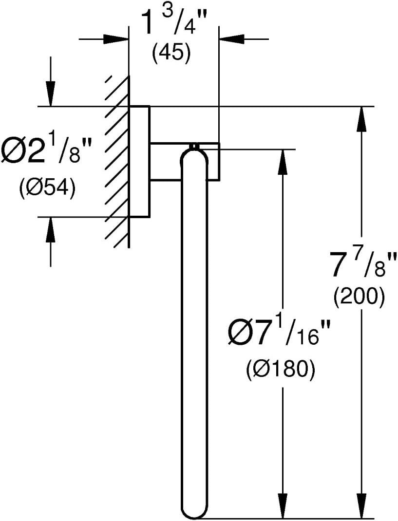 Grohe 40365EN1 Essentials Metal 12.2-In. Towel-Ring, Brushed Nickel Infinityfinish - Brushed Nickel Infinity image number 3