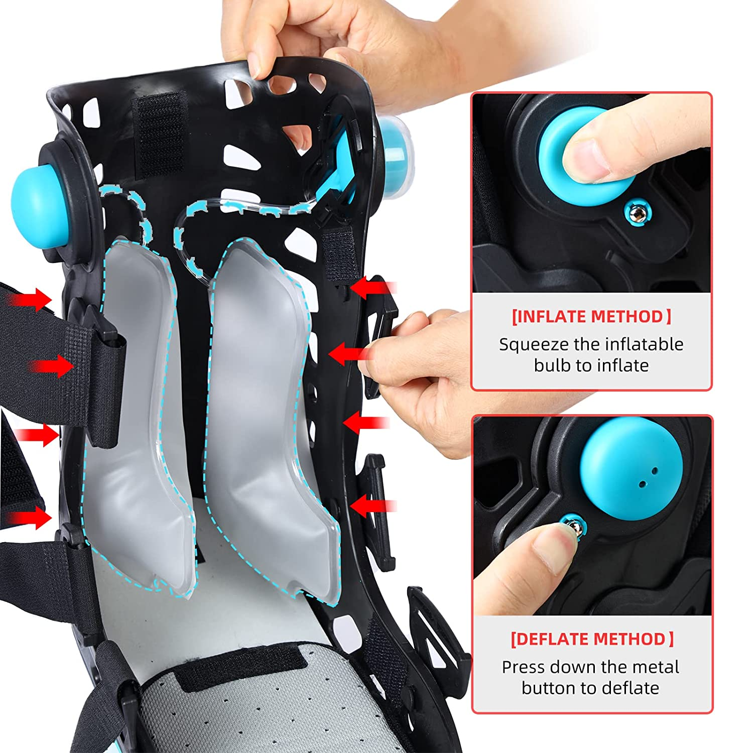 Inflatable Walking Boot, Air Cam Walker Fracture Boot, Short Walker Brace Walking Boot Orthopaedic Boot for Sprained Ankle, Foot Pain Recovery, Stress Fracture, Broken Foot, Achilles Tendonitis (Medium)