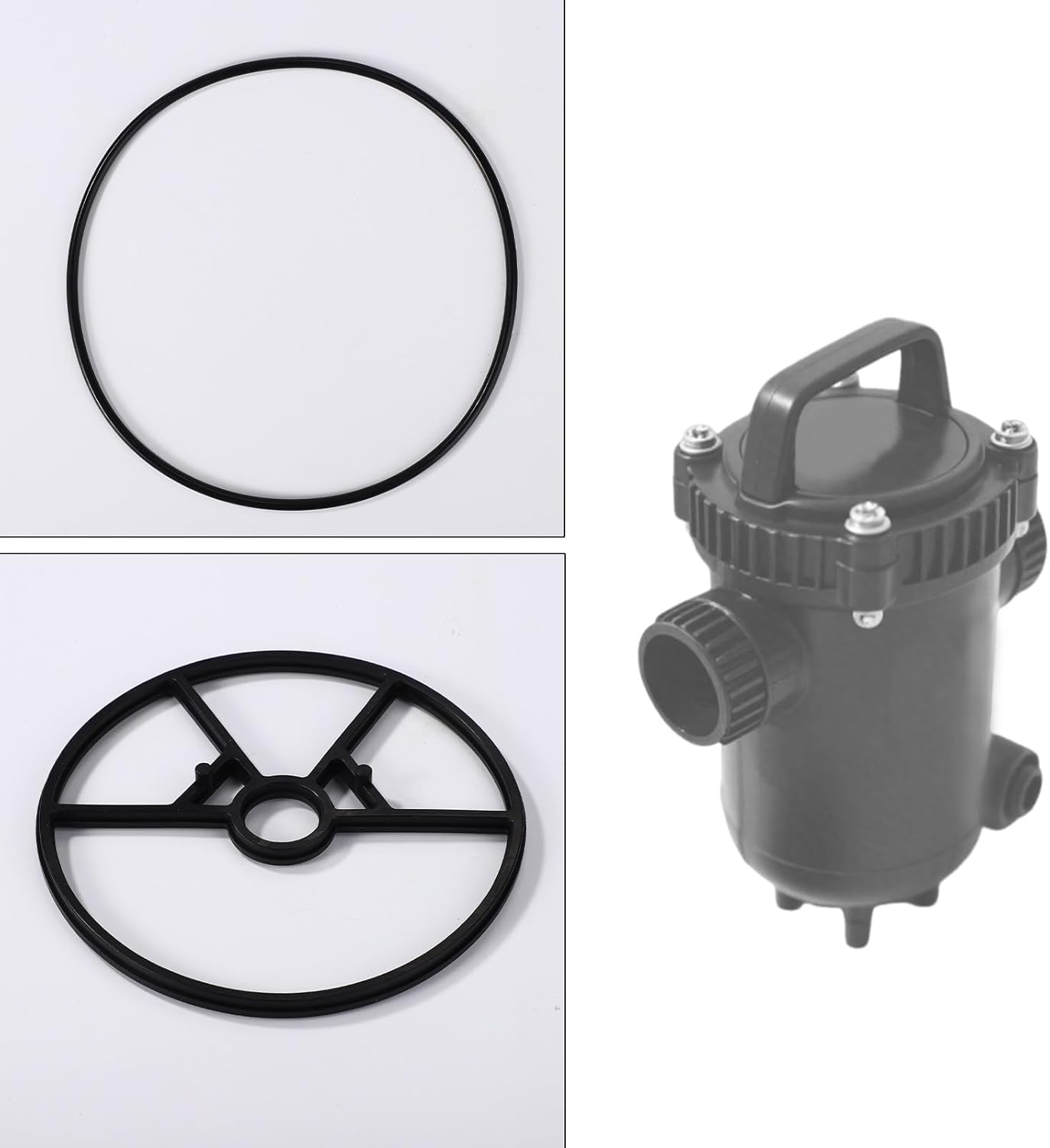 2Pcs Pool Filter Spider Gasket Kit Compatible with Hayward Vari-Flo SP0714T/SPX0714CA, Include 1Pcs Multiport Valve Spider Gasket and 1Pcs O-Ring for Pool Filter Parts Replacement(Black) image number 4