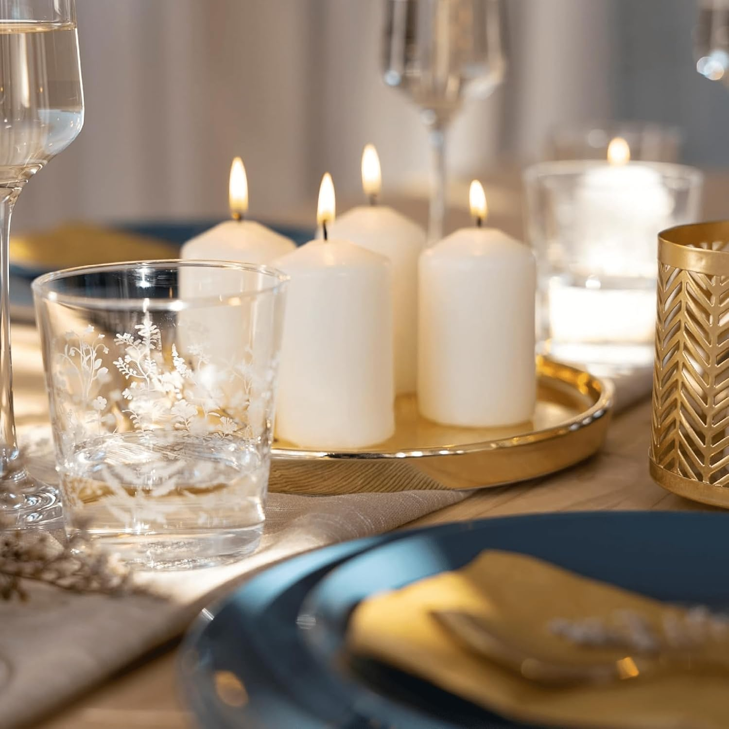 Horeca Candles - Pillar Candles - White - Set of 80 Decorative Candles - &Oslash; 4 X 7 Cm (1.57 X 2.76 In) - 12 Hours Long Burning - Unscented - Dripless - Smokeless - RAL Quality image number 5