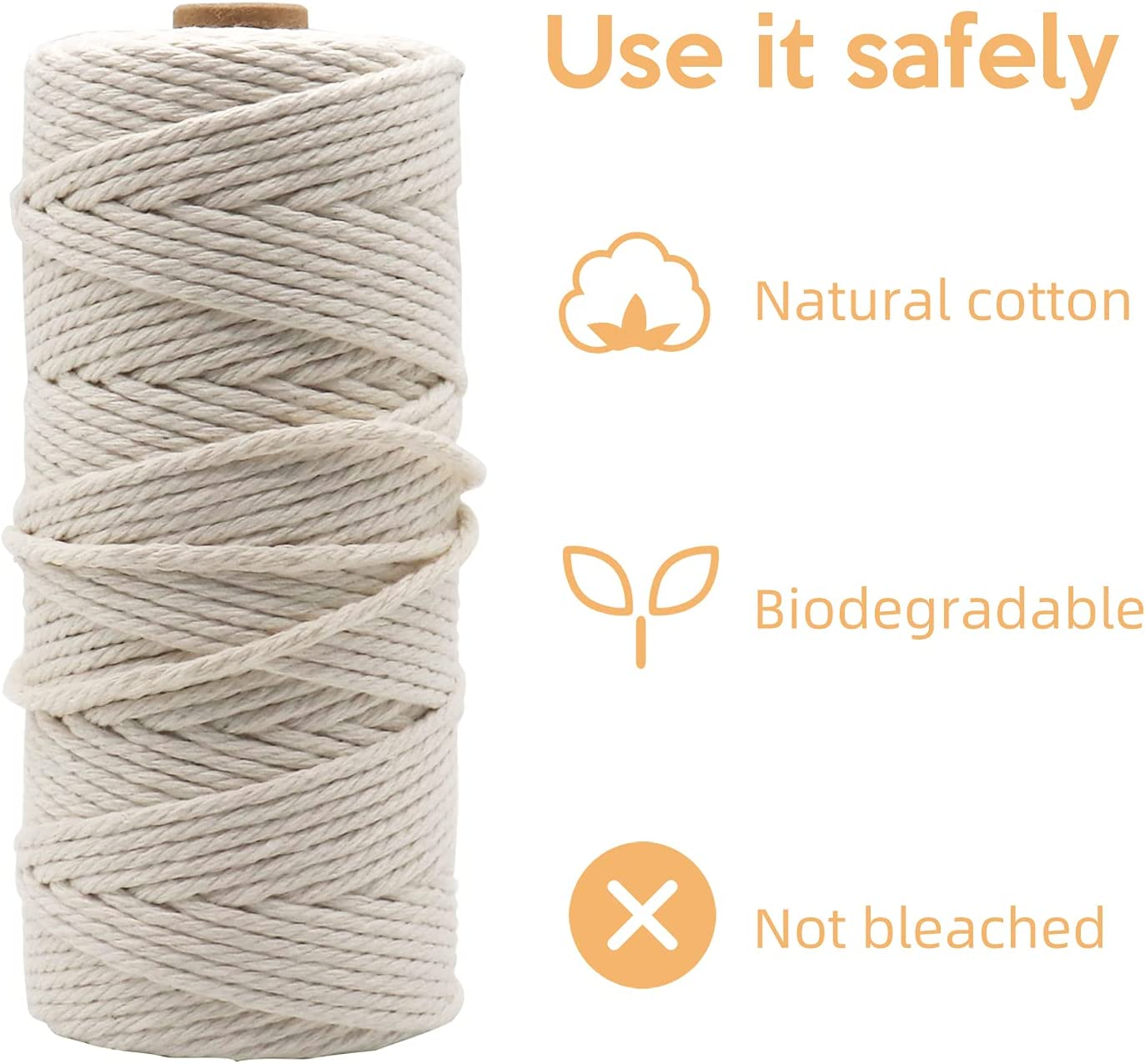 Macrame Kit Worthplanet 115Pcs Macrame Cotton Cord 3Mm 109 Yards Macrame Supplies Starter Kit with Wood Beads Wood Ring Wooden Sticks Needle Threader for Crafts Plant Hangers W200022 image number 2