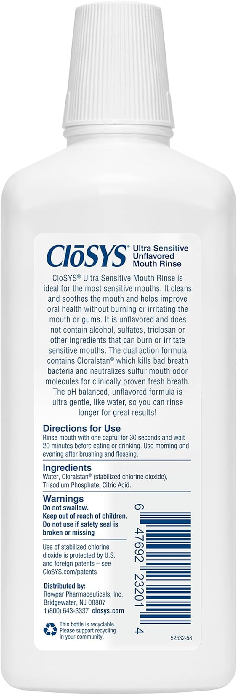 Closys Original Unflavored Mouthwash, Alcohol Free, 32 Ounce image number 2
