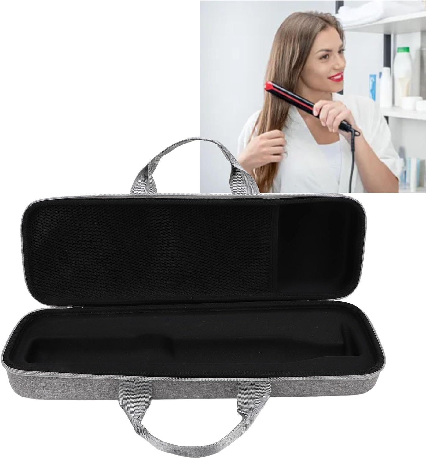 Airstrait Travel Bag, Travel Case for Airstrait HT01 Straightener, EVA Water Proof Portable Storage Case for Airstrait Hair Straightener