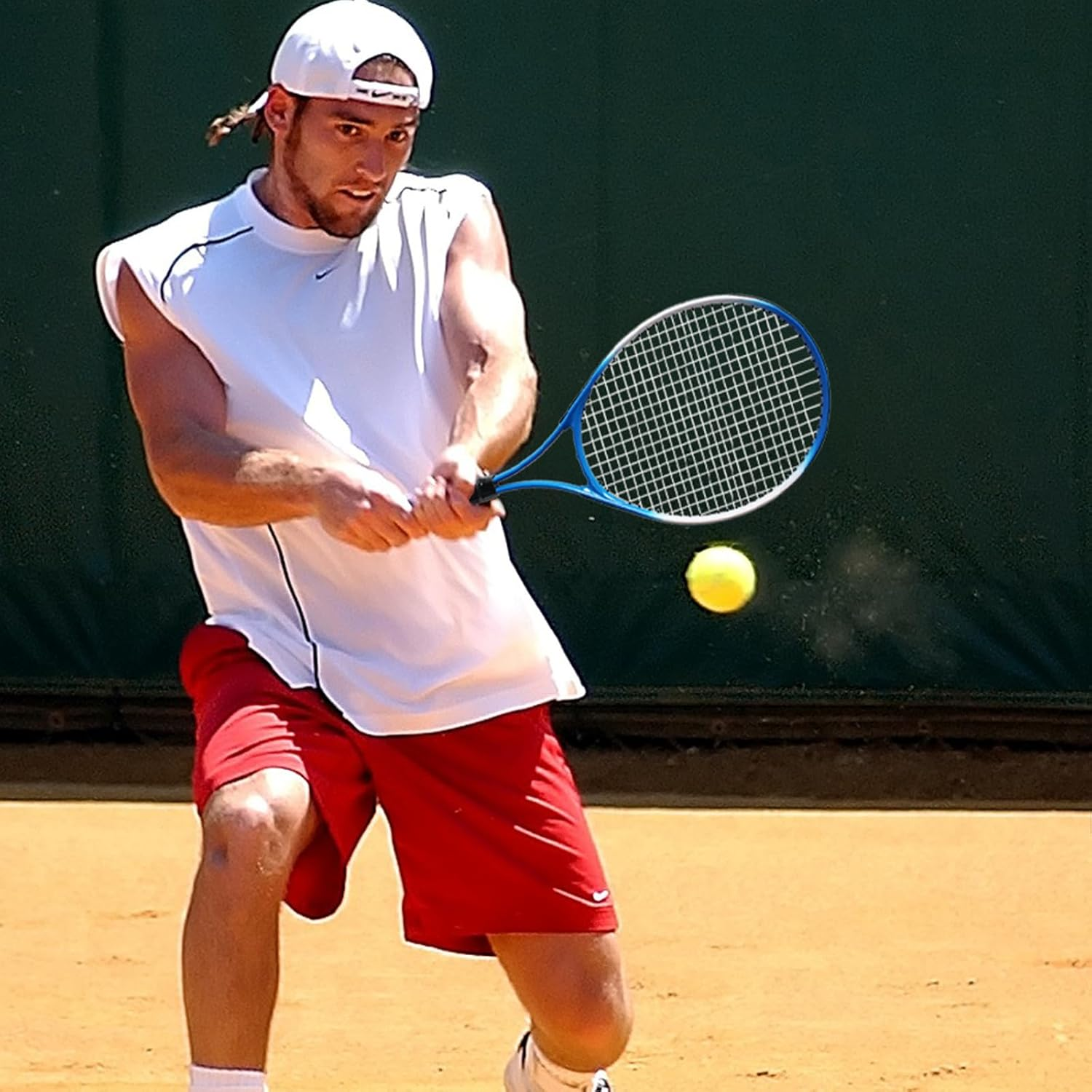 Magicorange Tennis Rackets for Adults 2 Players Recreational Tennis Racquet Set for Beginners and Professional with 4 Tennis Balls, 3 Overgrips, 1 Tennis Bag - Red image number 4