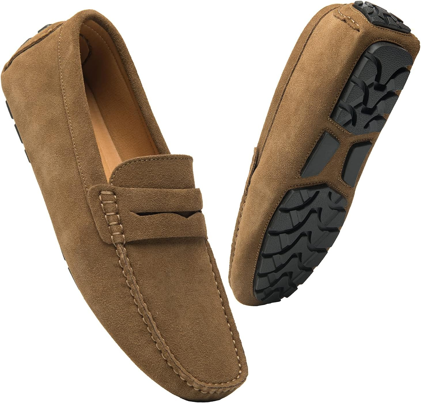 Go Tour Men'S Penny Loafers Moccasin Driving Shoes Slip on Flats Boat Shoes image number 1