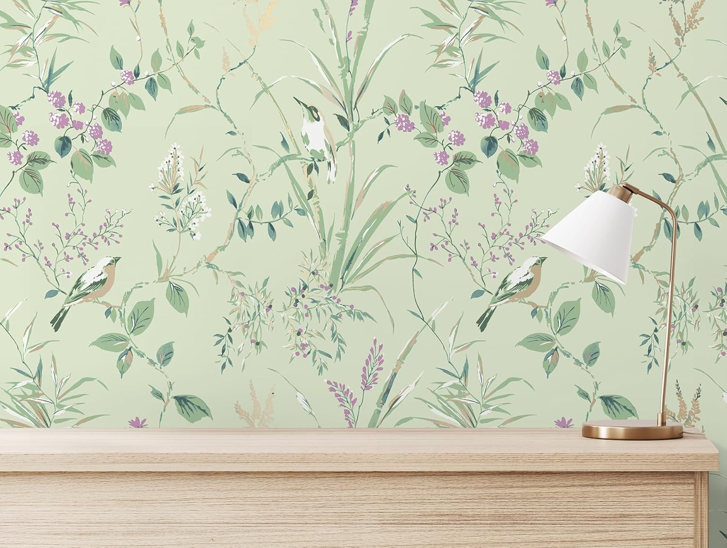 CROWN Mariko Mint/Plum Paper Wallpaper