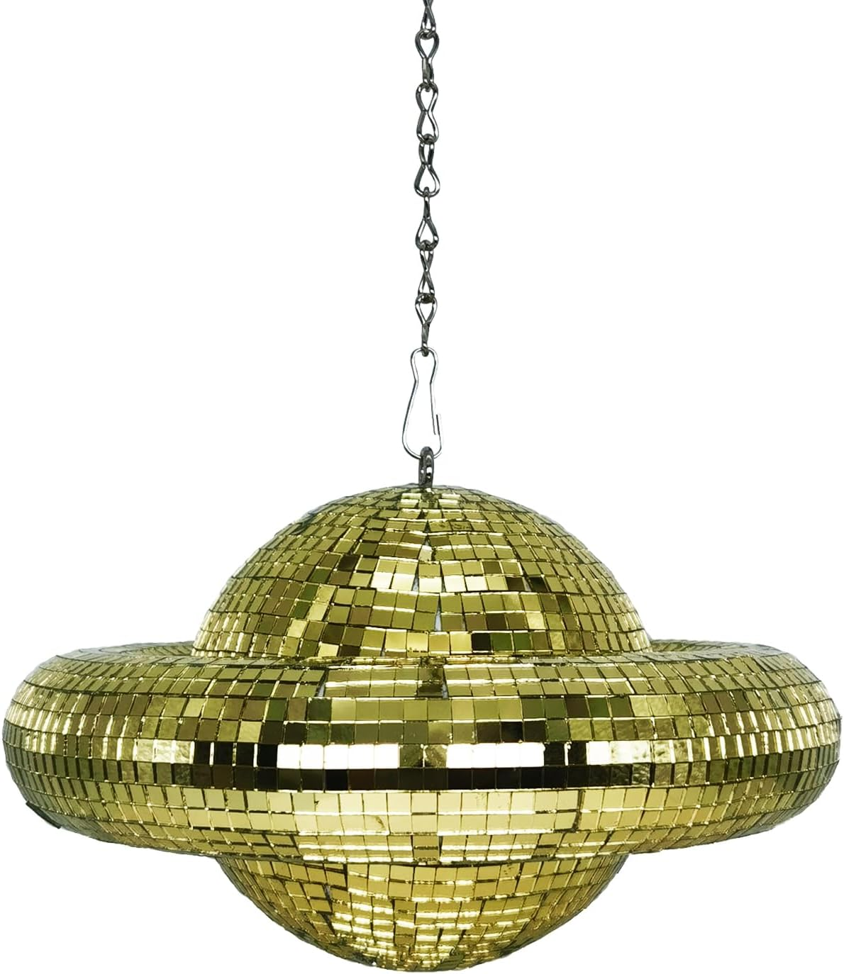 Disco Ball Planet Shaped D&eacute;cor - Gold Disco Balls Decorations for Party,Room, Home, Bar, KTV, Hanging Disco Decor Retro-Reflective Disco Ball Lights Funky Home Decor (9 Inch)