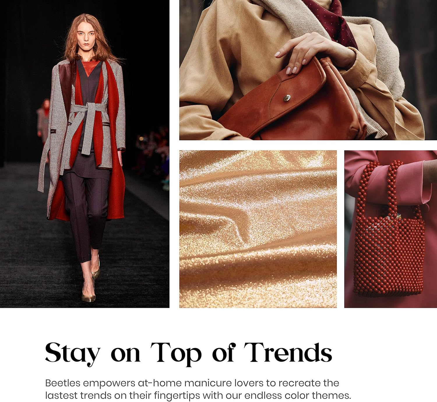 Beetles Gel Polish Red Gel Nail Polish Set, 6 Colors Modern Retro Brown Burgundy Red Gold Glitter Gel Polish Wine Red Gel Nail Kit Soak off Nail Lamp Uv LED Nail Art DIY Home Minicure Nails image number 3