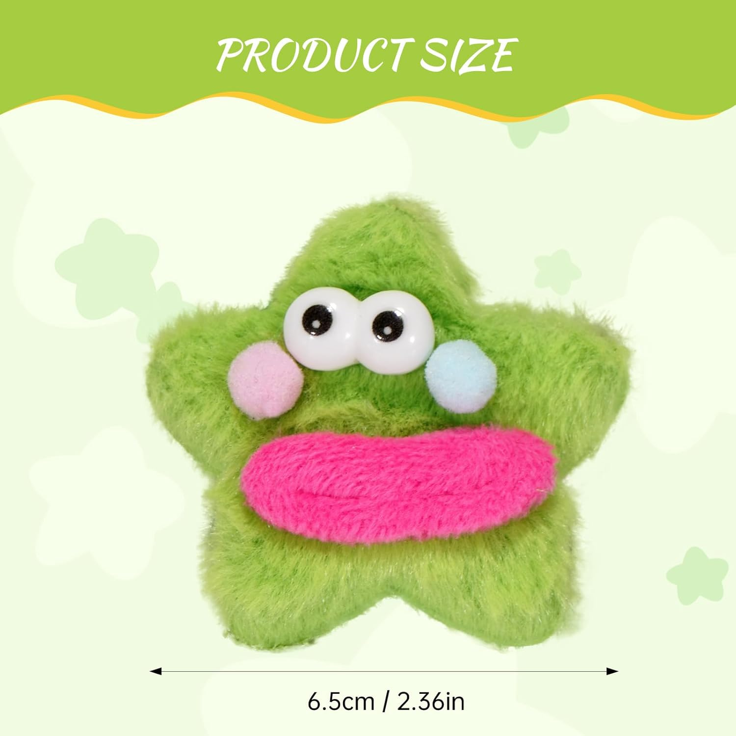 Star Hair Clips 6 Pack Sausage Mouth Star Smiley Face Design Plush Finish Star Pentagram Shapes Hair Clips Hair Accessories - Star Hair Clips image number 3