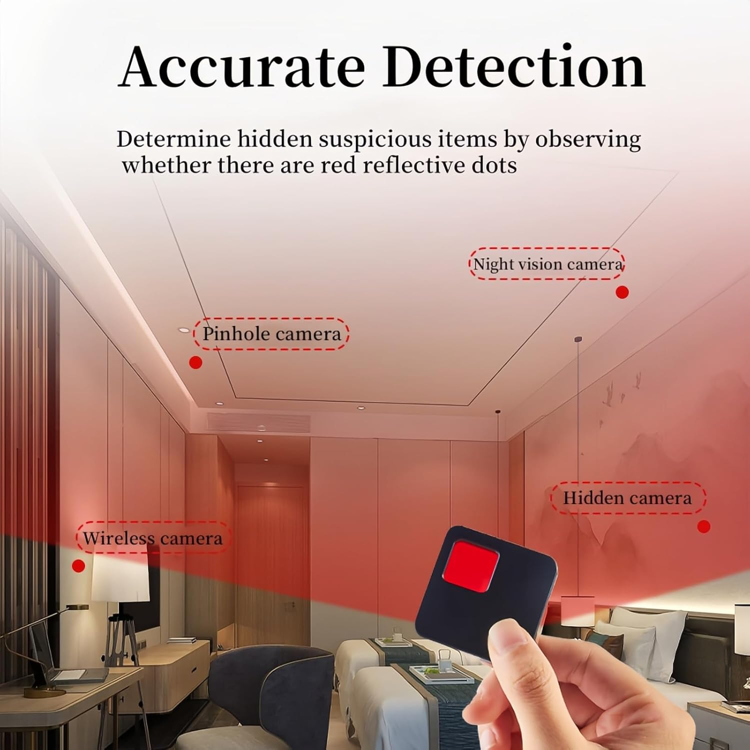 Lancoon Hidden Camera Detectors Accurate Find Tracking Spy Camera Device Anti-Monitoring Anti-Eavesdropping Signal Scanner for Hotels Conference Room Bathroom Locker image number 5