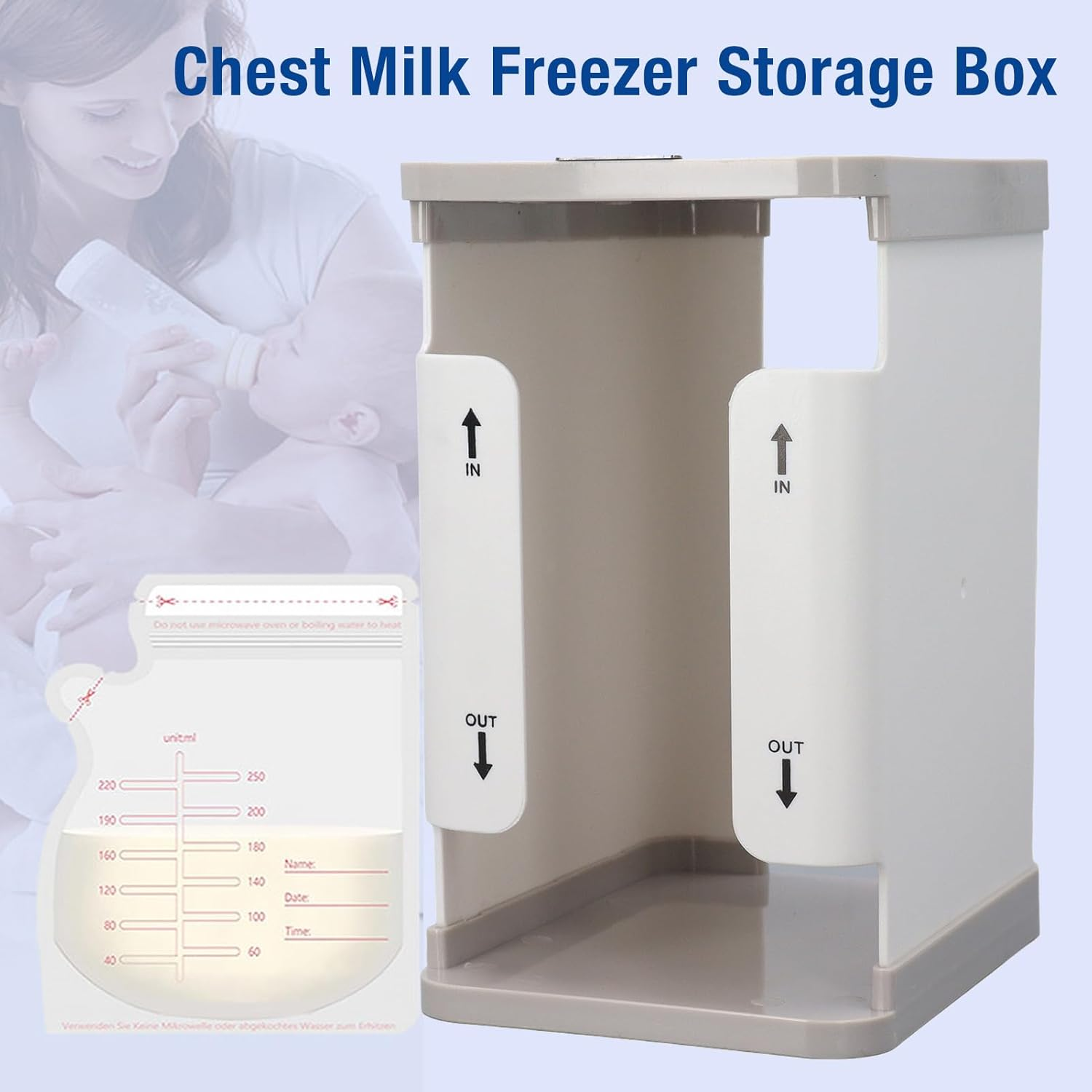 Breastmilk Freezer Organizer, Breastmilk Storage Container for Freezing Breast Milk, Detachable Large Capacity Chestmilk Storage Box for Home image number 3