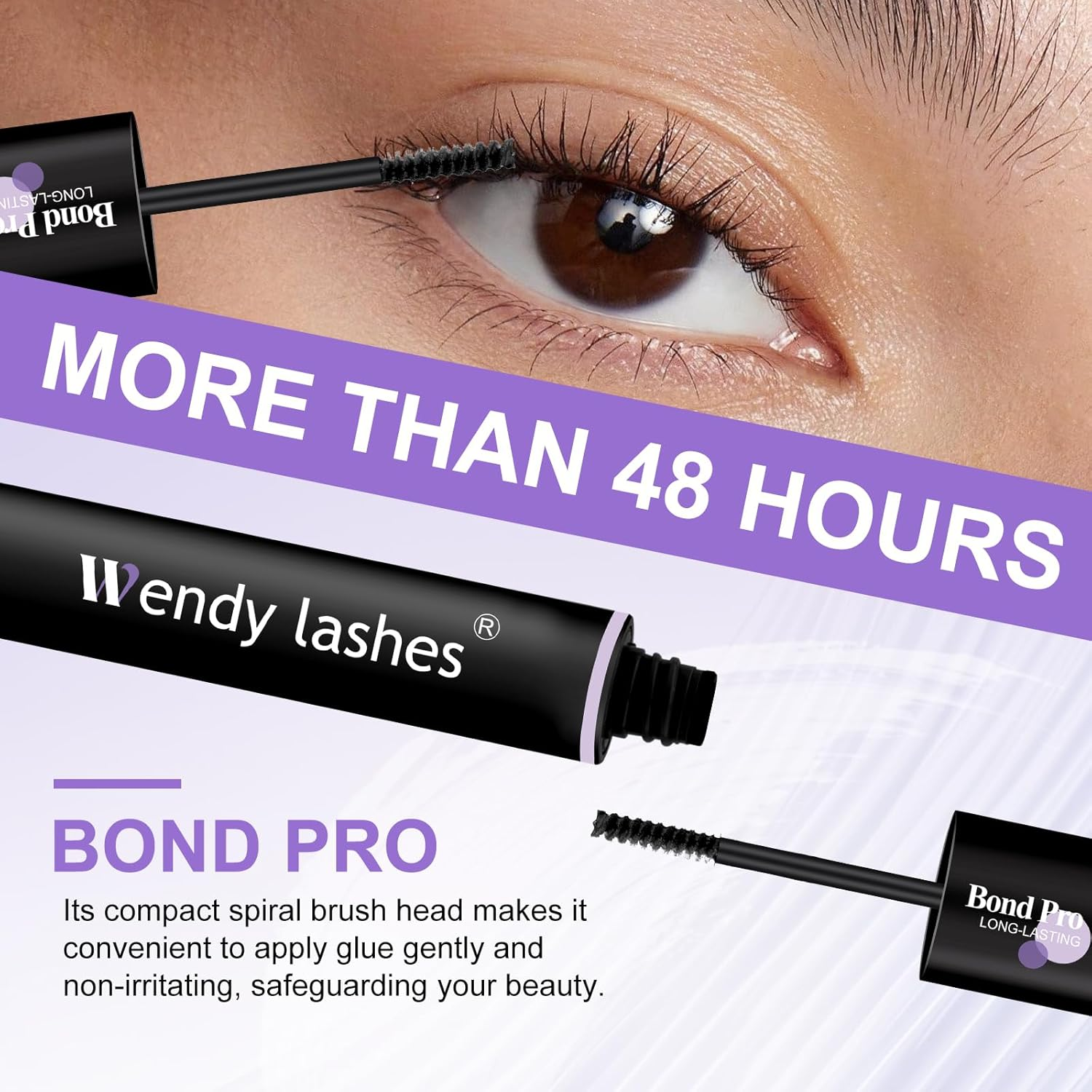 Wendy Lash Bond and Seal 12ML Black Cluster Lash Glue Lightweight Eyelash Glue Waterproof Long-Lasting for Personal Makeup Use at Home(Bond-6Ml,Seal-6Ml)