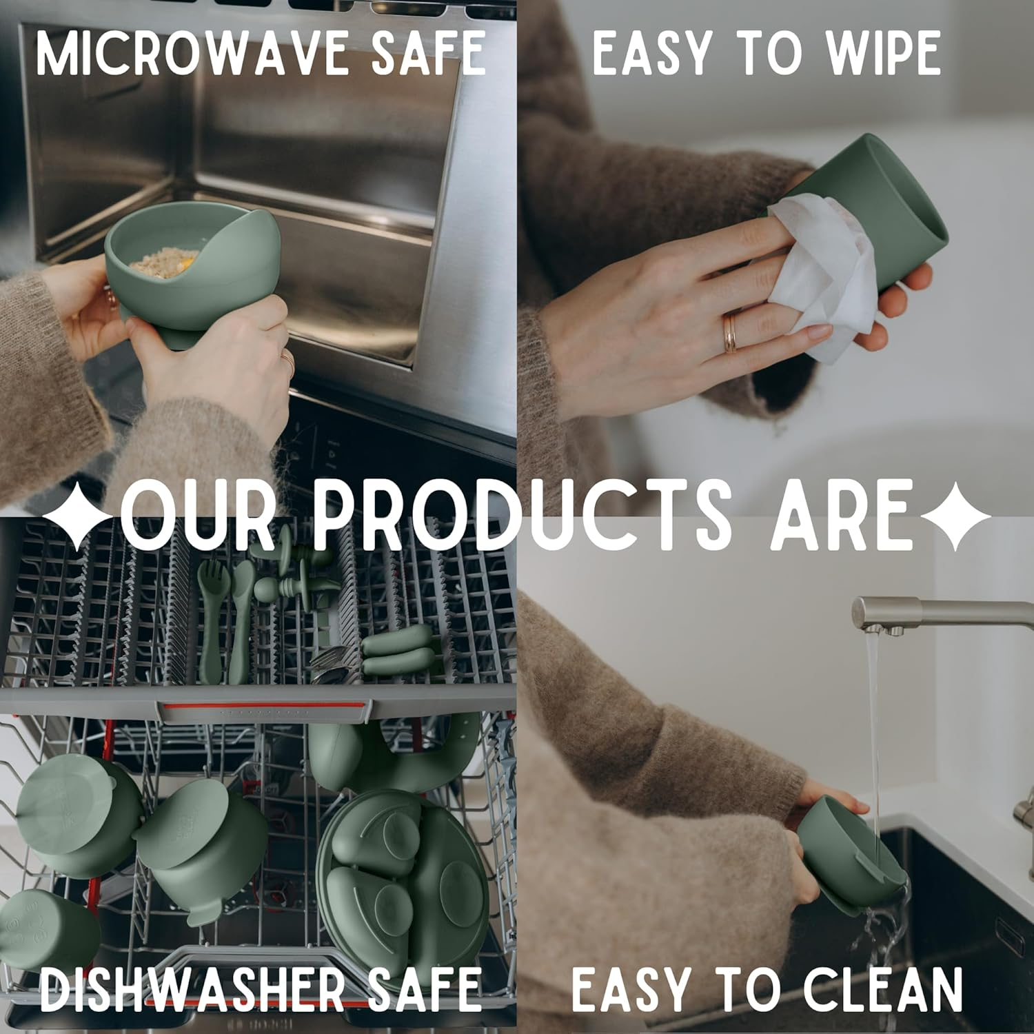 2 Piece Silicone Suction Plates for Babies & Toddlers - 2 Piece Divided Baby Feeding Dish Set, Unbreakable & Travel-Friendly image number 3