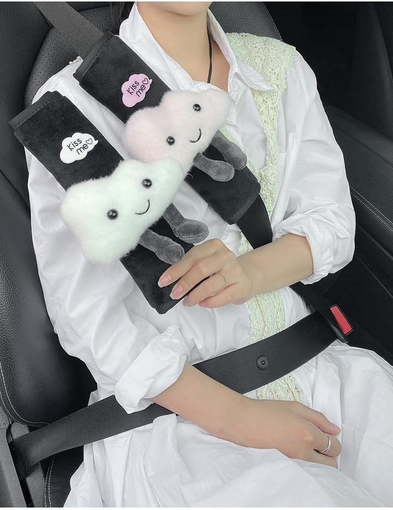 Car Seat Belt Cover Stocking Stuffers Cute Fluffy Pig Frog Sheep Dinosaur Safety Seatbelt Shoulder Pad Auto Accessory Neck Cushion Protector Seatbelt Shoulder Protector Nice Gift (Sheep) image number 6
