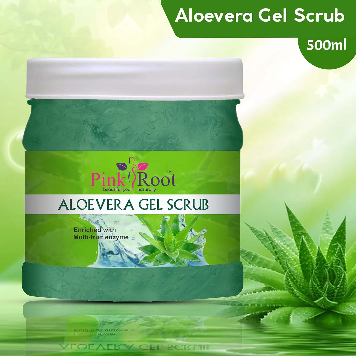 Pink Root Aloe Vera Gel Scrub Enriched with Multi-Fruit Enzyme 500Gm image number 2