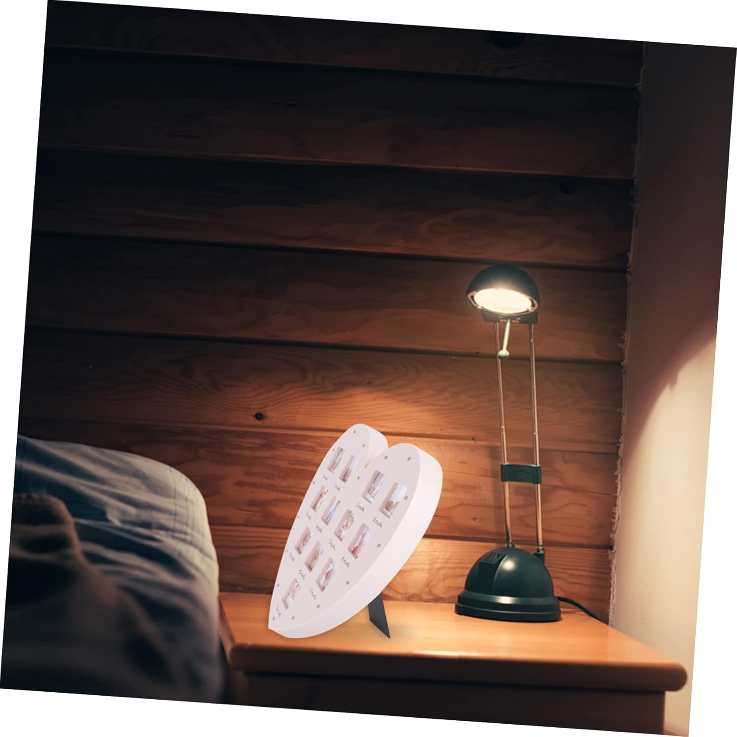 Photo Frame Growth Record Announcement for First Birthday Decor Heart Shape Picture Frame image number 3