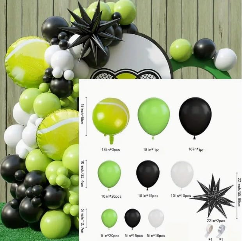 Sports Themed Balloon Set, Tennis Series Arch for Birthday Party Decoration（97 PCS） image number 3