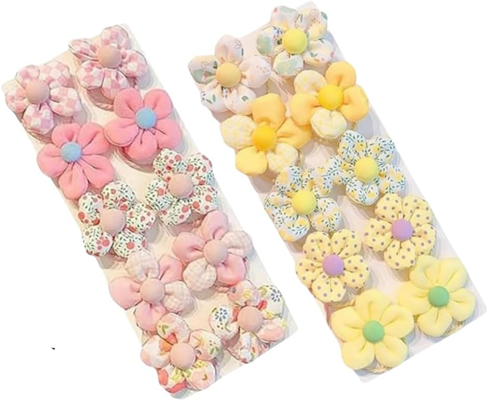 Hairbands 20Pcs Flower Hairbands Cute Elastic Ponytails Damage-Free Toddler Hair Accessories Tie Flowers image number 3