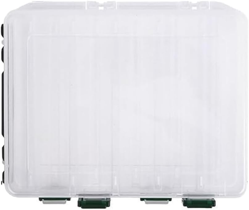 AIMALL Fishing Tackle Box with Dividers, 5-Grid Bait Storage Box, Double/Single Layer Plastic Lure Organiser, Waterproof Fishing Gear Box image number 6