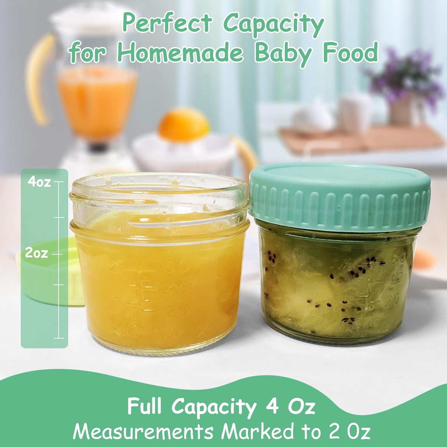 20 Pack Glass Baby Food Storage Containers，Labels，4 Oz Safe Baby Food Storage Jars with Lidsfor Jams,Fruits Salad,Jellies,Spices,Nuts,Handmade Dessertsmicrowave & Dishwasher Safe, BPA Free Reusable image number 6