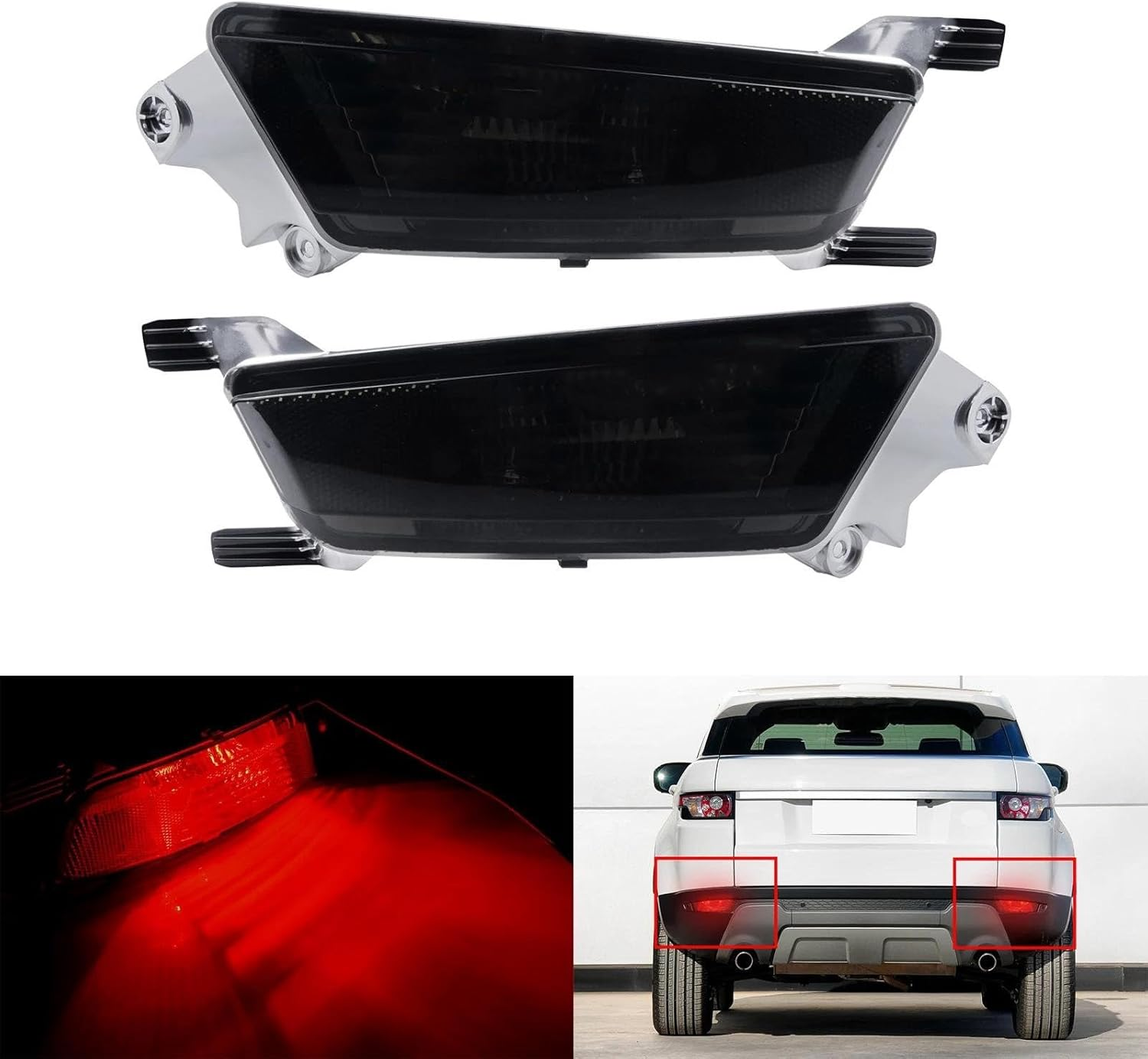 For Land Rover for Range Rover for Evoque 2011-2018 1 Pair Rear Bumper Reflector Fog Light Lamp image number 3
