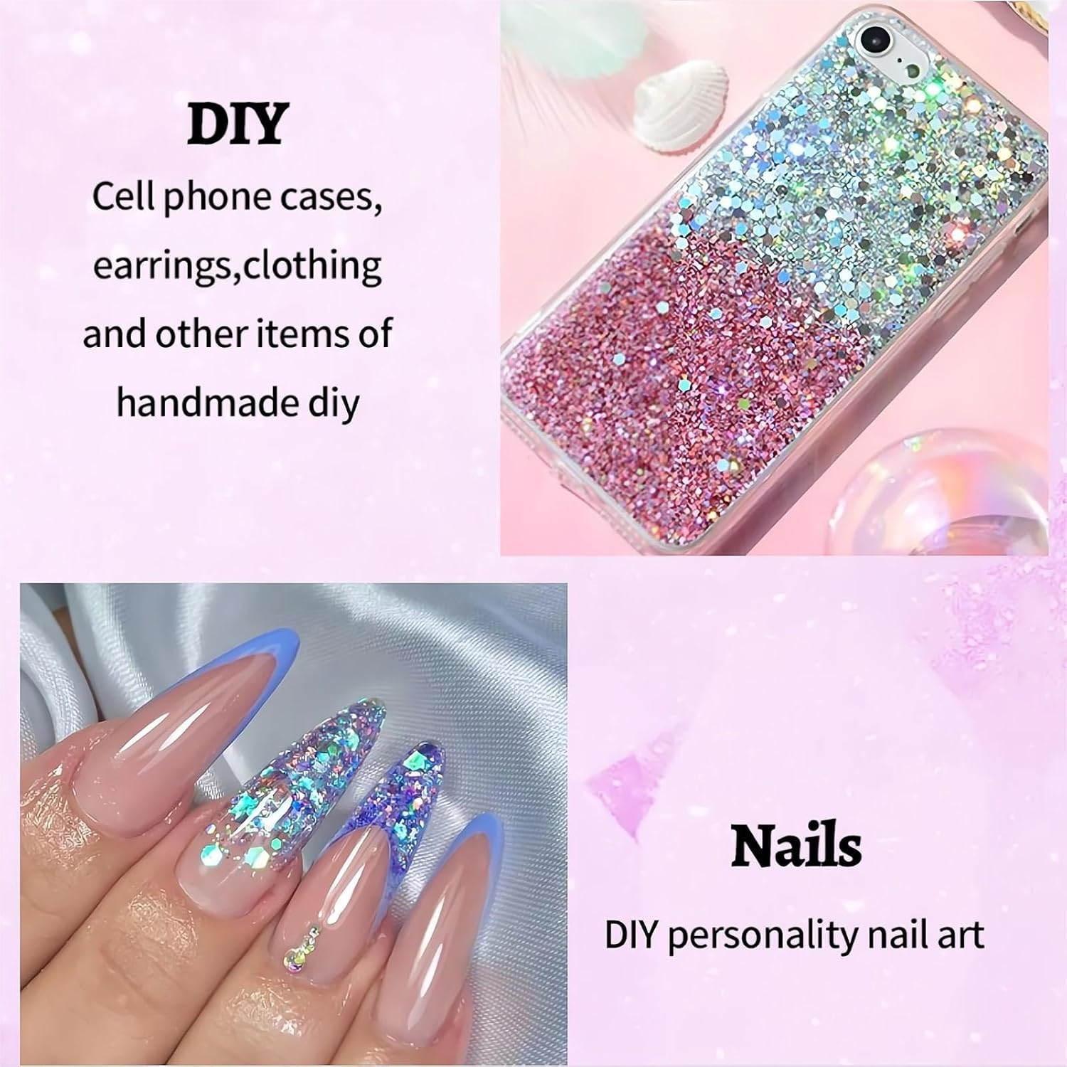 Fantasyday 8 Color Body Glitter,Face Glitter Gel,Hair Glitter,Self Adhesive Glitter Gel,Chunky Glitter Festival Accessories,Cosmetic Glitter Makeup image number 3