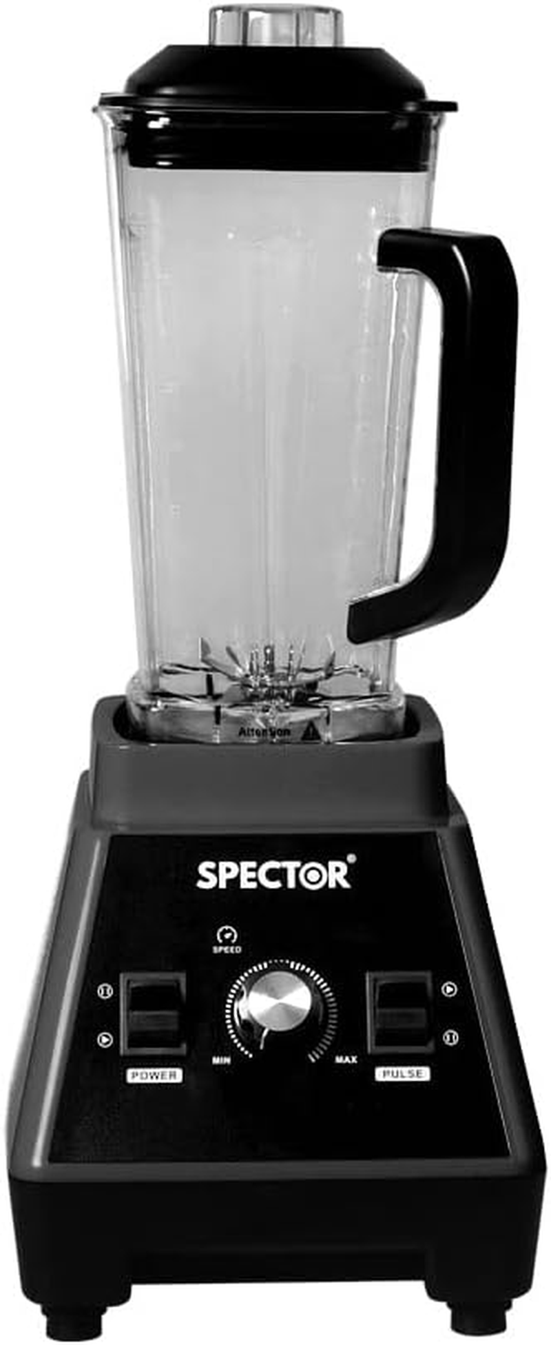 Spector 2L Commercial Blender, High Speed Mixer Food Processor, Juicer Smoothie, Ice Breaker, Ice Crush, 3 Speeds, 6 Stainlesss Teel Blades, 1600W Power Motor, Blend, Chop, Grind & Pur&eacute;e, Black - Black image number 2