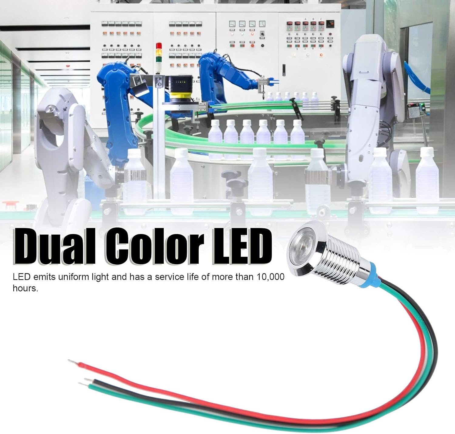 Indicator Light, 12-24V 4 Sets Pre Wired 10Mm 2 Color Common Cathode Design with Compression Nuts Led Dash Lights Indicator Lights for Automotive and Industrial Use (Red image number 6