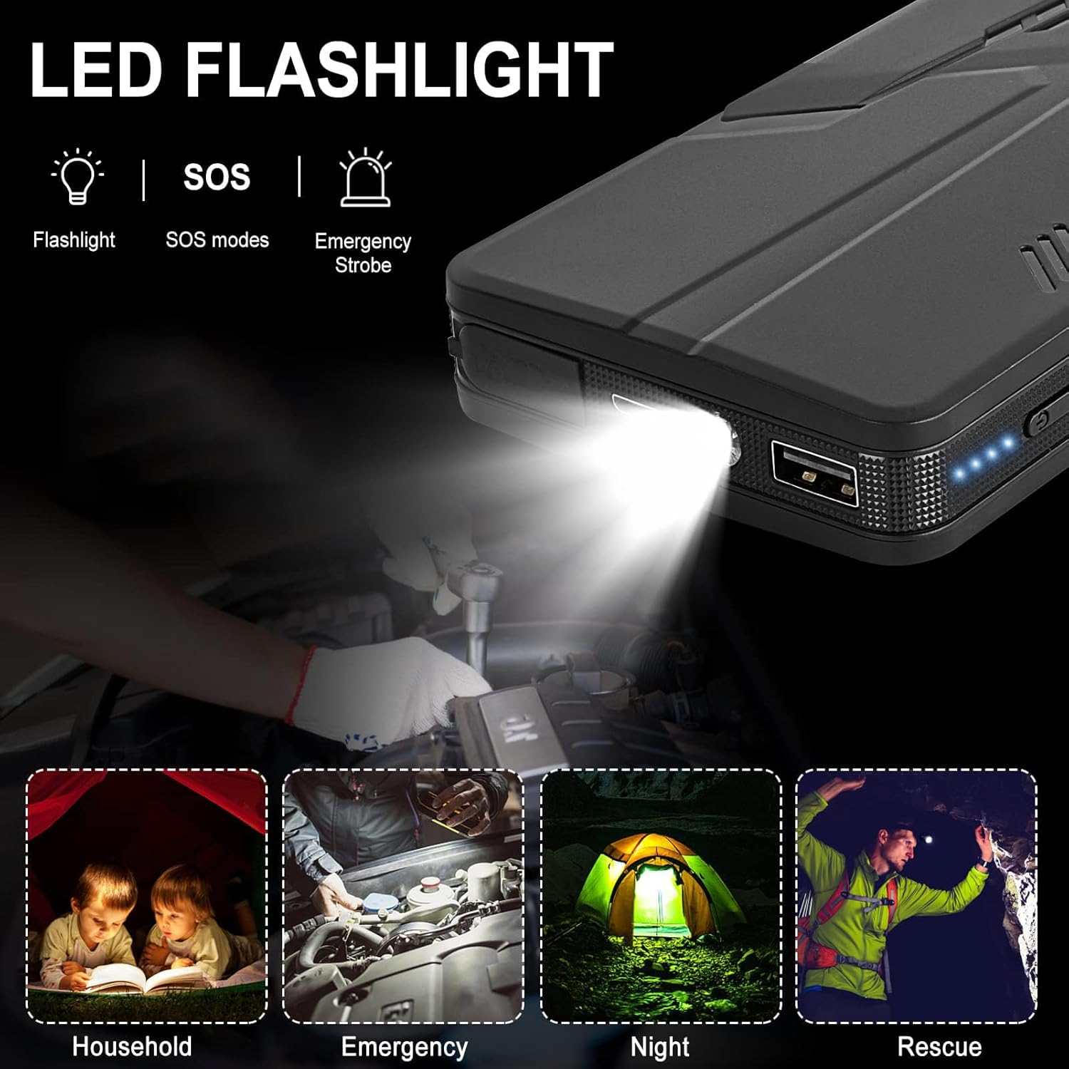 Maiosfy Car Jump Starter 30000Mah Power Bank Portable Battery Pack Starting Device with Smart Clip Protection Emergency Auto Booster for Vehicles SUV 7L Gasoline & 5.5L Diesel (Blue, Standard Size) image number 6