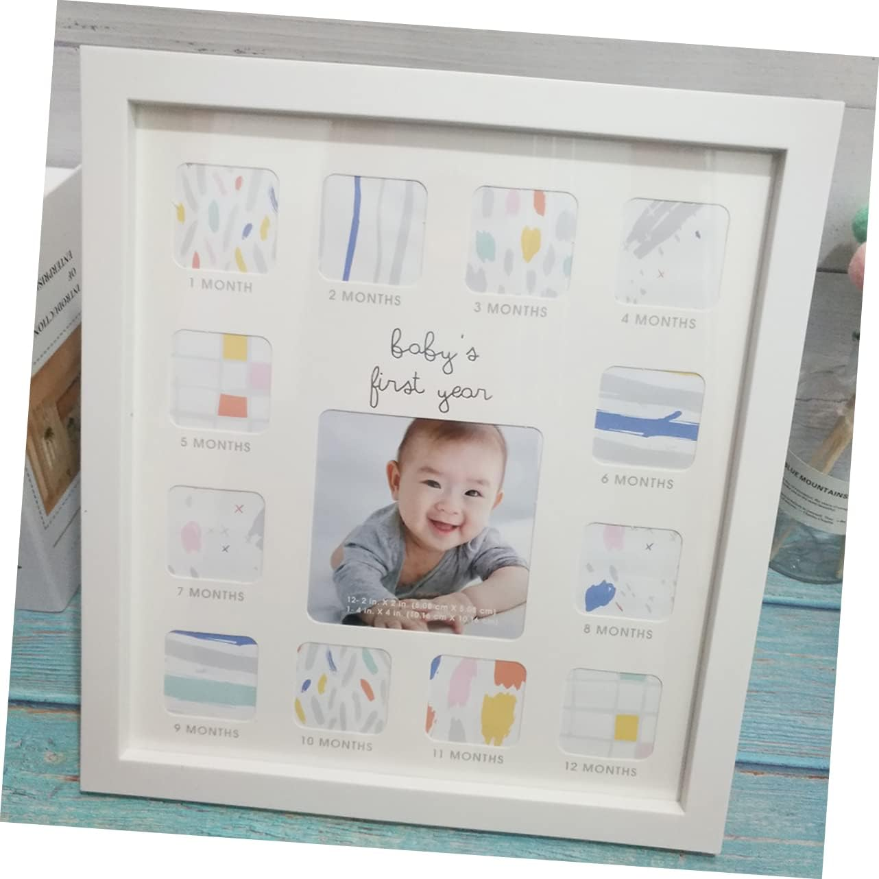 Unique Keepsake Frame for Photos White Photo Collage for Nursery Displays Monthly Moments Durable Material Newborn Girl Accessory image number 2