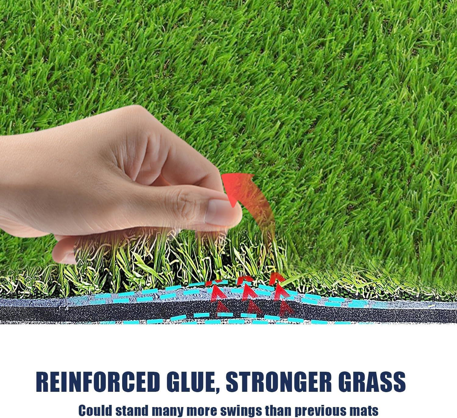 Foldable Golf Hitting Mat-Portable Golf Mat Practice Grass Mat for Indoor/Outdoor with Shock-Absorbing EVA Foam & Realistic Golf Turf Practice Mat for Driving Chipping Putting Golf Simulator, 40X60Cm image number 1