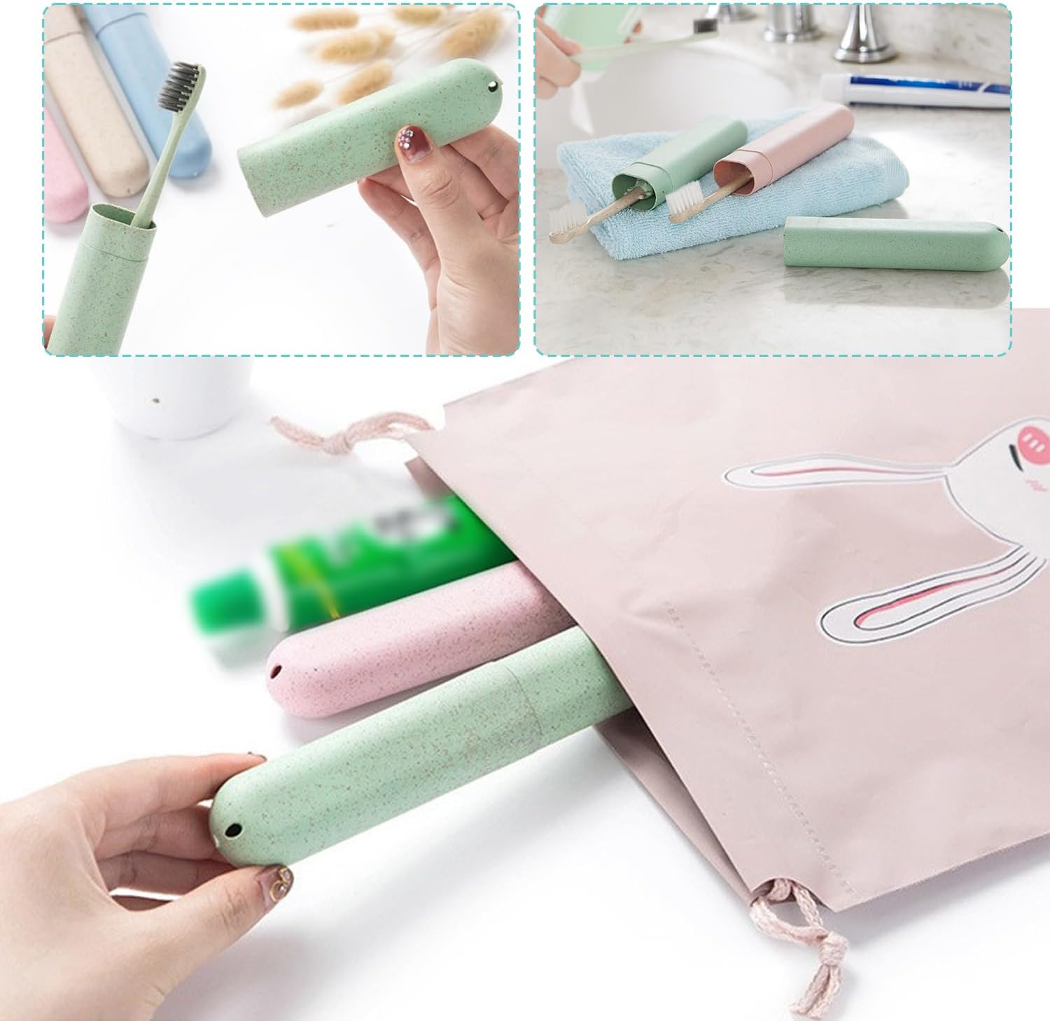 Proxima Direct 6 Pack Travel Toothbrush Case,Portable Breathable Toothbrush Holder for Travel/Camping/School/Home image number 4