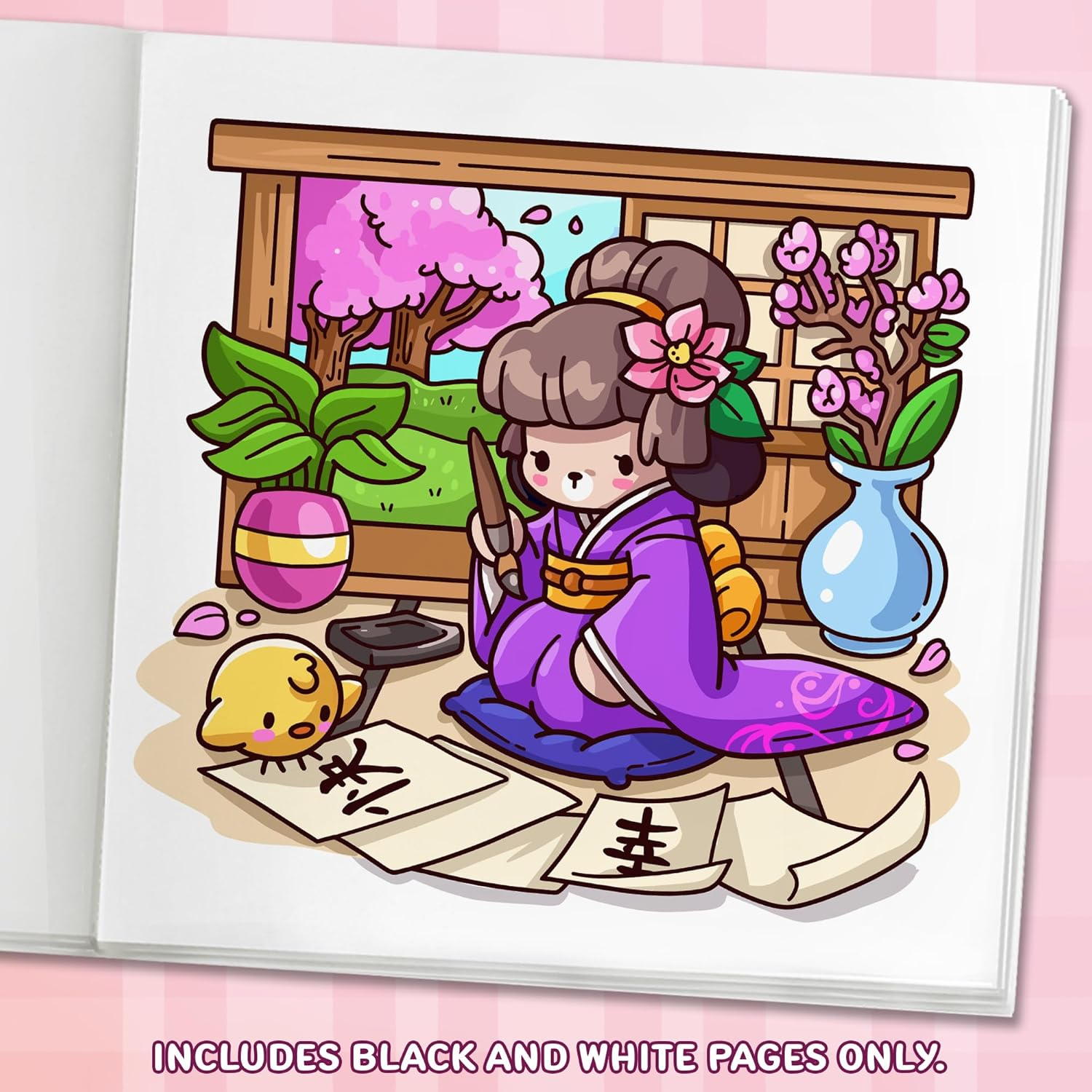 Cozy Japan: Cute Coloring Book for Adults and Teens with Charming Characters and Delightful Japanese Scenes for Relaxation image number 3