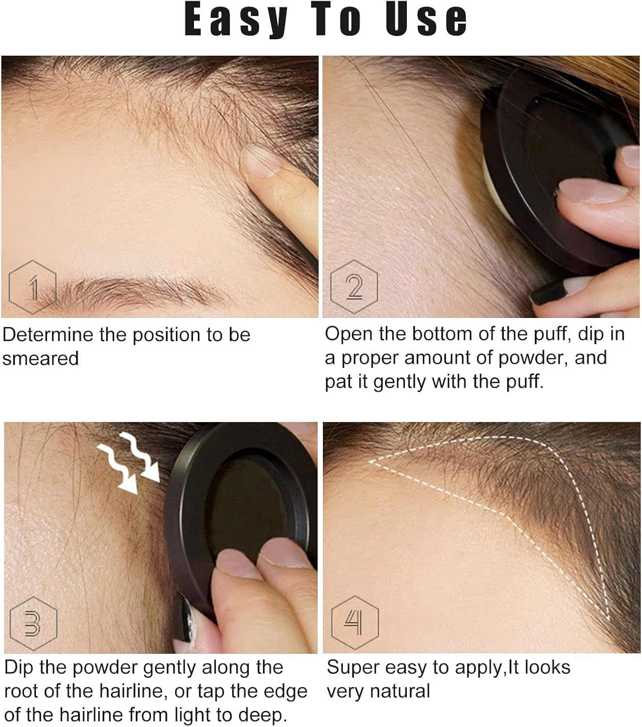 FREEORR 2Pcs Root Touch up Hair Powder, Hairline Shadow Powder for Thinning Hair and Gray Coverage #05 Black - 1 Pack Of Dark Maroon image number 3