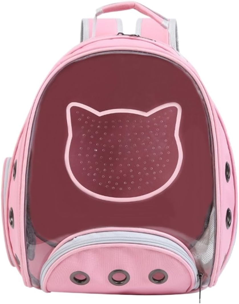 Cat Bag Dog Carrier Pet Carrier Pet Backpack Pet Supplies Pet Carrier Cat Carrier Bag Transparent Backpack Dog Bag Cat Carrier Pet Bag Carrier(Color:Pink)