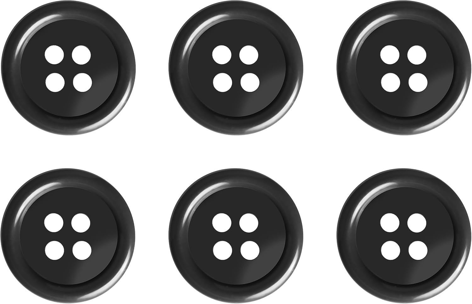 Pack of 24 Dark Blue Sew on 15Mm round Buttons Flat 4 Holes 24L 24 Ligne