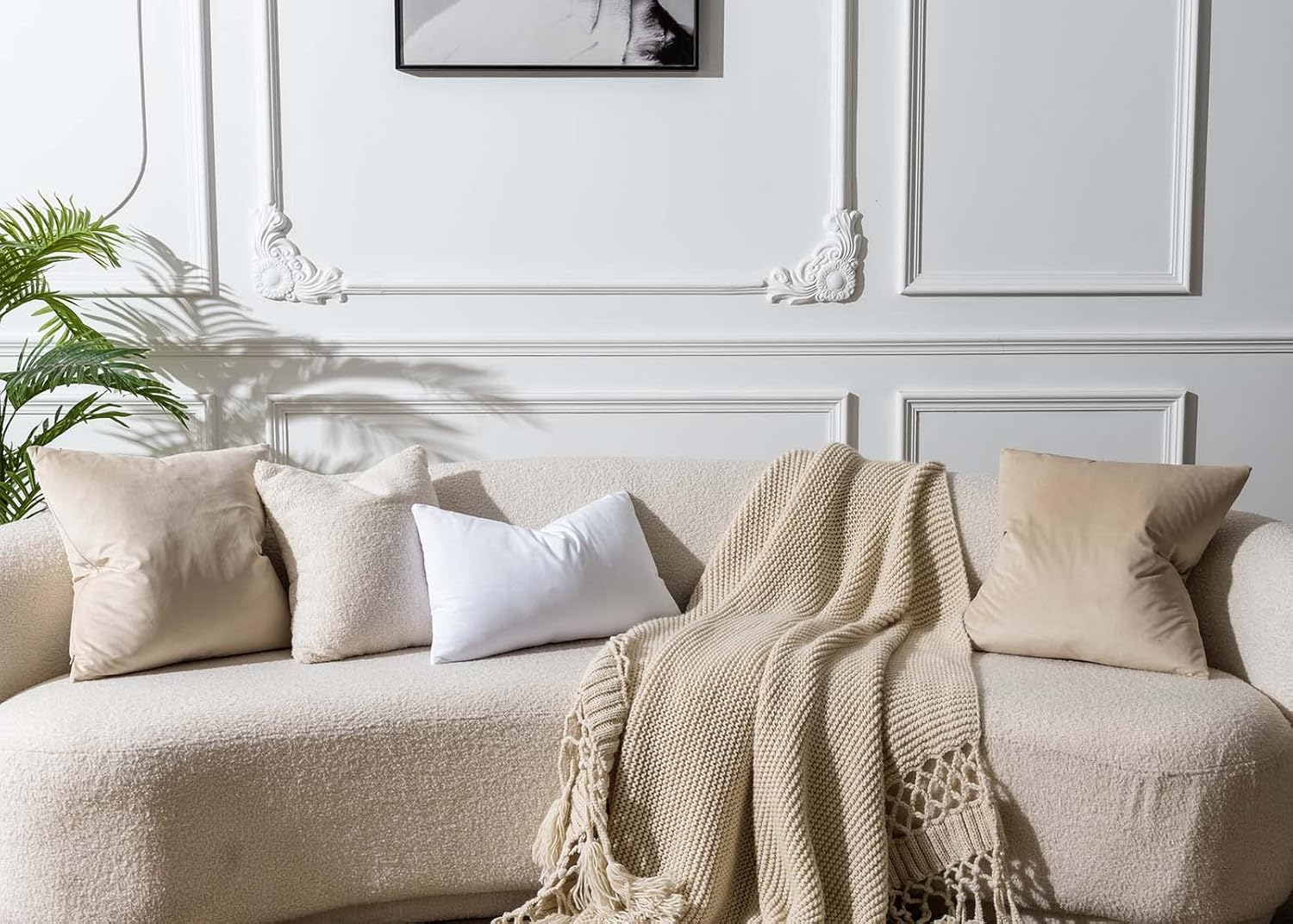 JUSPURBET Decorative Velvet Throw Pillows Covers for Couch Bed Sofa,Pack of 2 Luxury Solid Soft Cushion Cases,26X26 Inches,Khaki image number 4