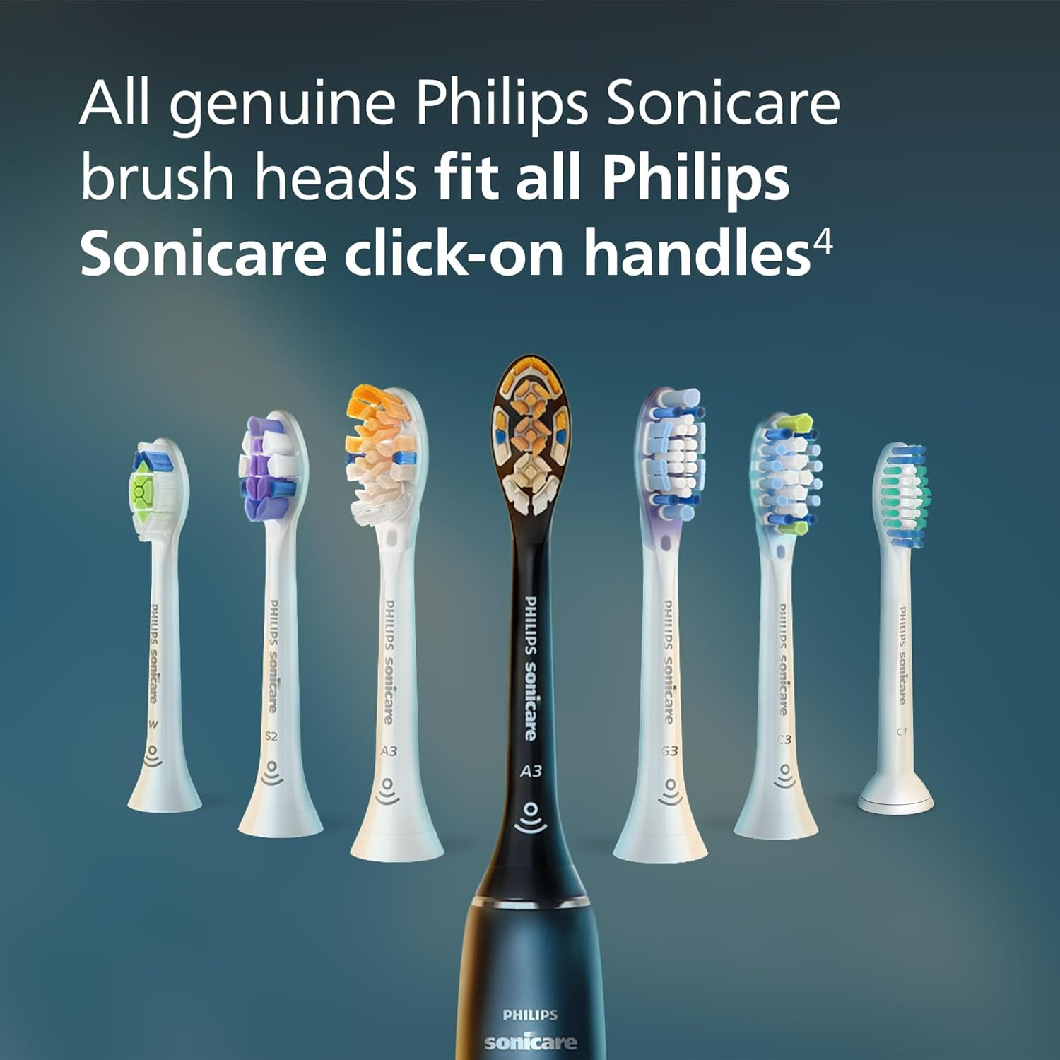 Philips Sonicare Simply Clean Replacement Toothbrush Heads, HX6015/03, 5-Count