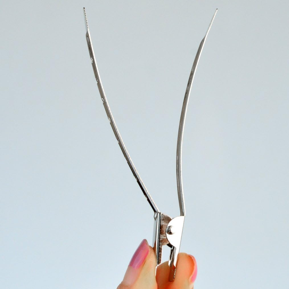 24 Packs Duck Bill Clips, Bantoye 3.5 Inches Rustproof Metal Alligator Curl Clips with Holes for Hair Styling, Hair Coloring, Silver image number 7