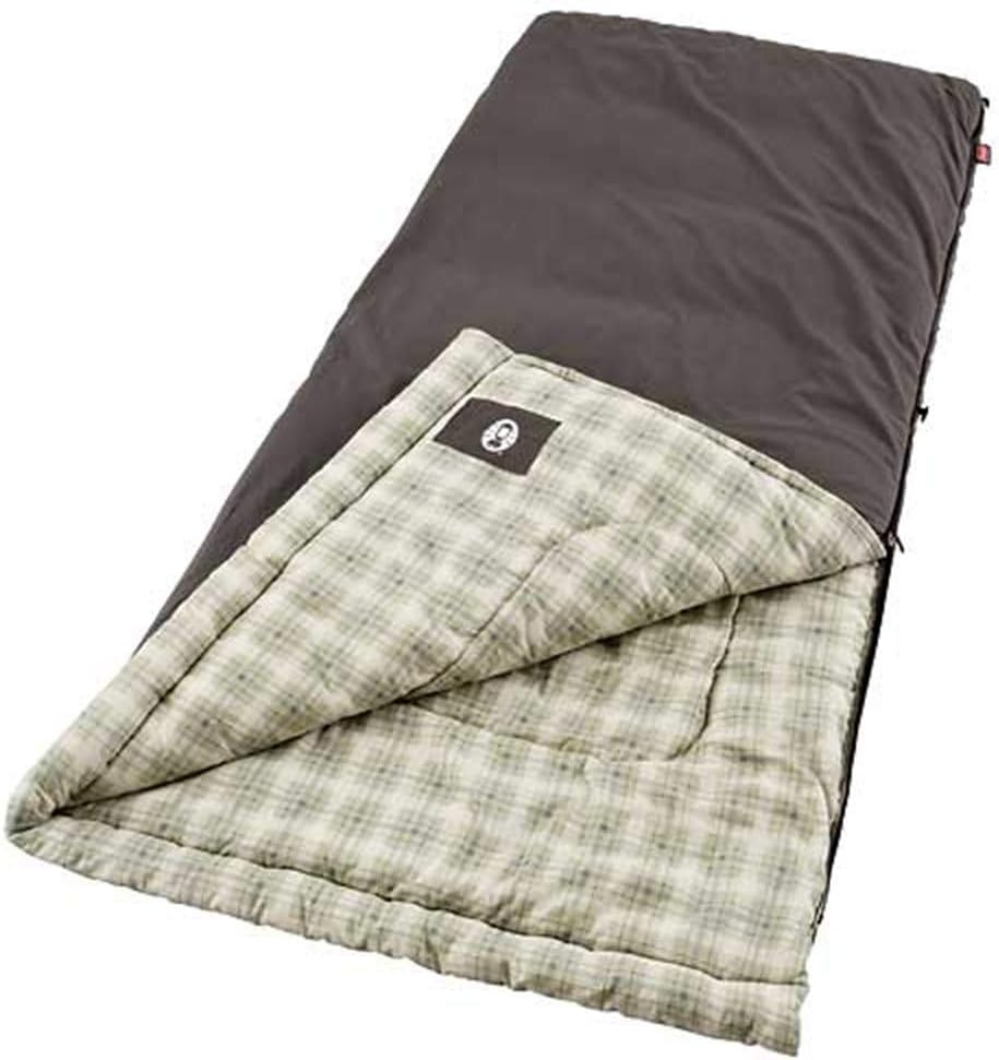Coleman Heritage Big & Tall Cold-Weather Sleeping Bag - 10F Camping for Adults, Comfortable & Warm Flannel for Outdoor Use, Fits Adults up to 6Ft 7In Tall image number 2