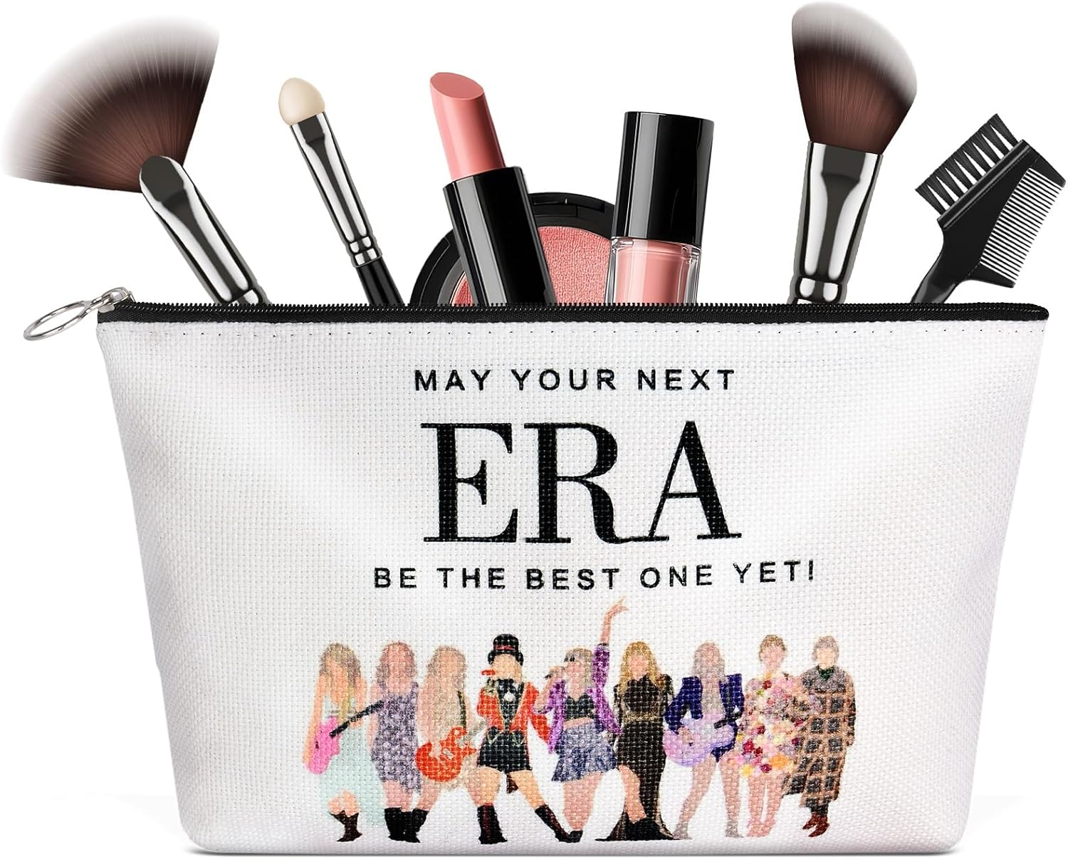 AYBUY Makeup Bag, Music Themed Personalised Cosmetic Bag, Music Lover Storage Bag, Zip Music Cosmetic Bag for Music Festivals, Travel, Inspired Gifts for Mom, Sister, Singer, Fans (C)