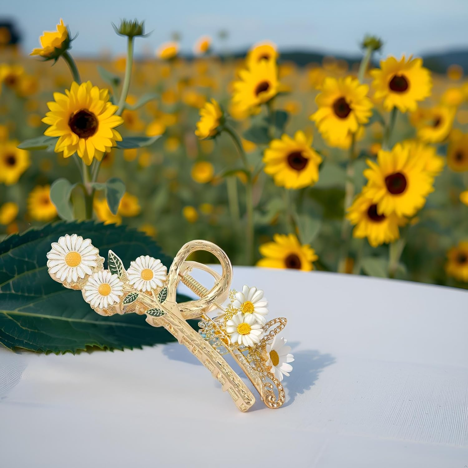 Sunflower Hair Clips Large Non-Slip Hair Clips Strong Hold Hair Accessories for Women Girls Hair Clips image number 1