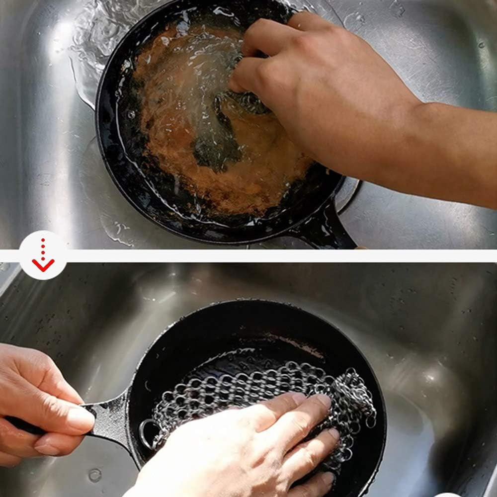 Stainless Steel Ring Cleaner, Scourer, Chain Scrubber, Cleaning Scraper for Dutch Oven Grill, 14.5 Cm X 11.5 Cm image number 4