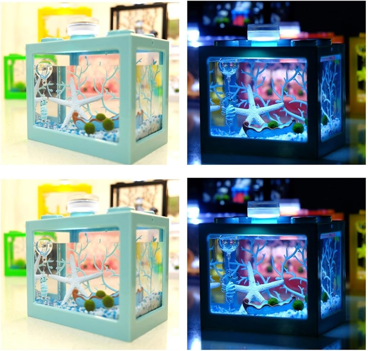 Aquariums Tank for Aquariums with Algae Ball Micro Landscape Fish Tank Acrylic Ecological Aquarium Tank Small Aquatic Plant Small Fish Tank Fish Bowl image number 3