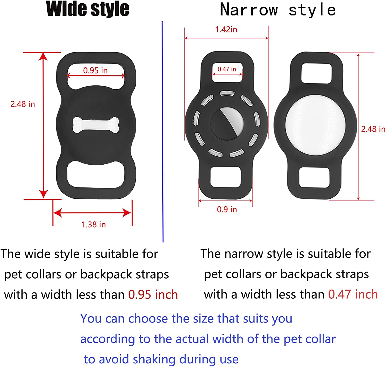 Airtag Cat Collar Holder Compatible with Apple Air Tag,Small Animals Pets Anti-Lost Pet Collar Id Tags for Air Tags,Anti Scratch Cat GPS Tags,Silicone Case for Cats Collar Finder Tracker Locator - Black/Pink/Purple/White image number 6