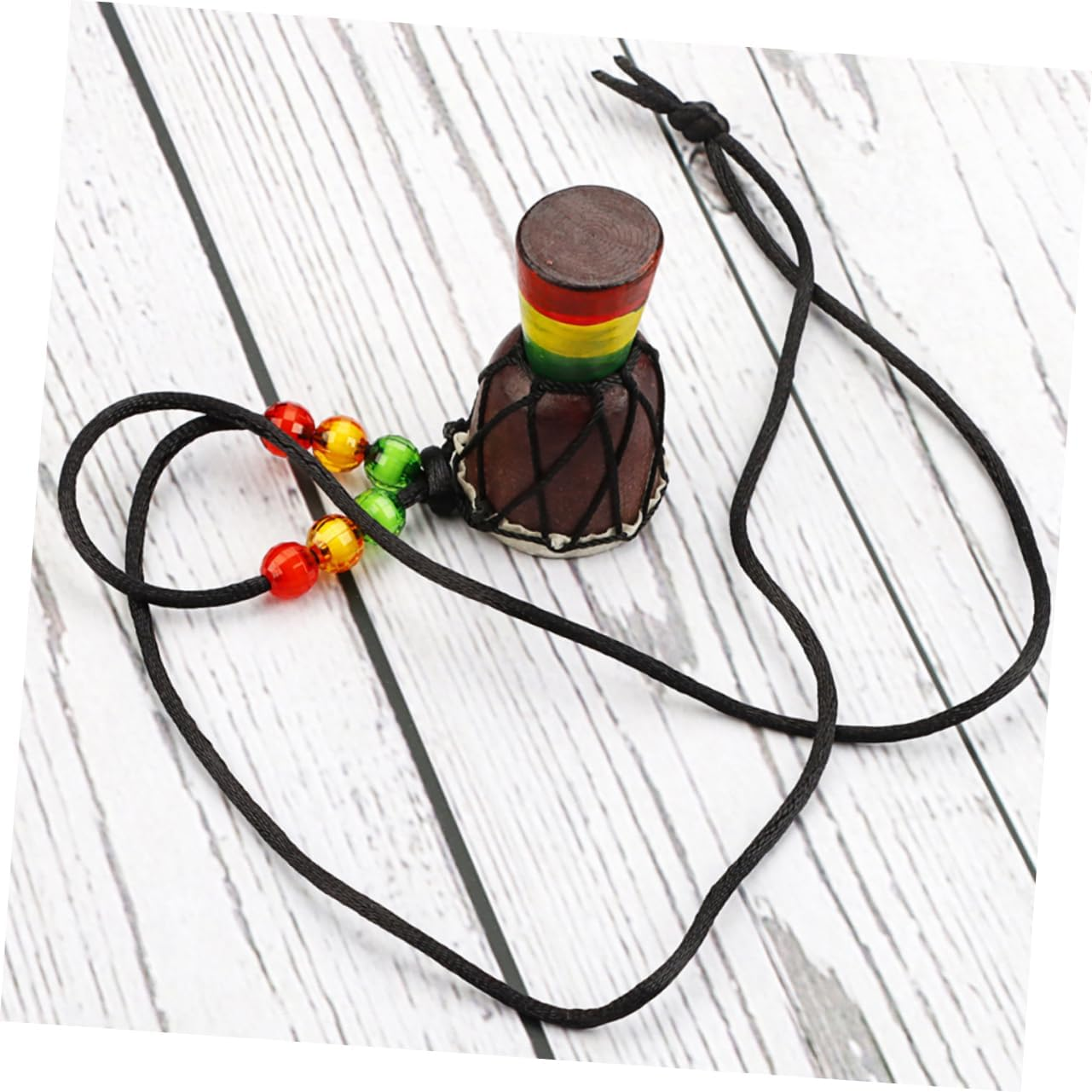 Alasum Wooden Djembe Drum Necklace Mini African Drum Pendant Percussion Instrument Jewelry for Kids Adults Party Favor Supplies